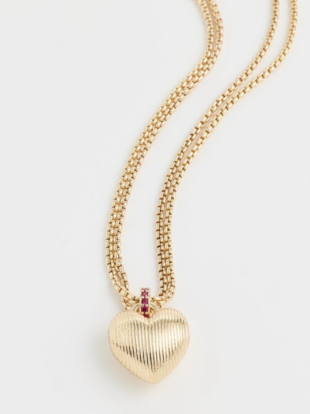 ROXANNE ASSOULIN The Textured Heart 14K Gold Plated Necklace